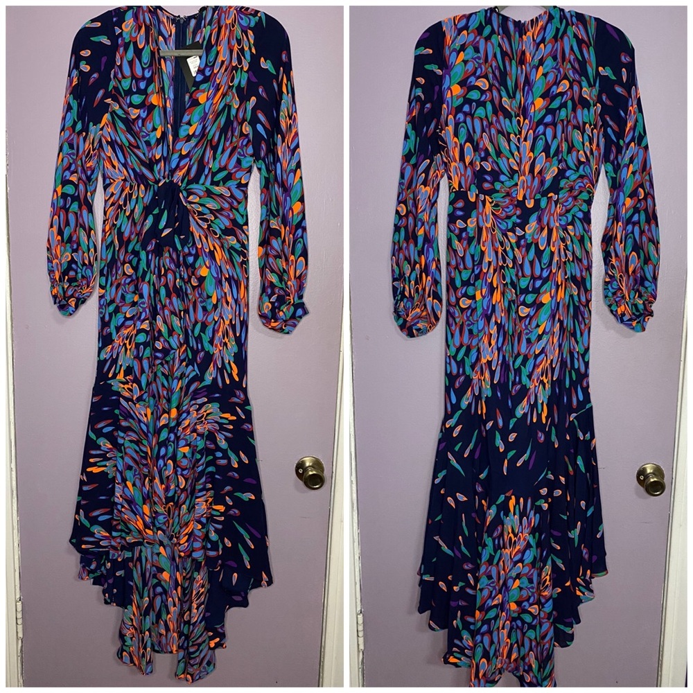 Navy combo of colors whole heart maxi dress, size M, new